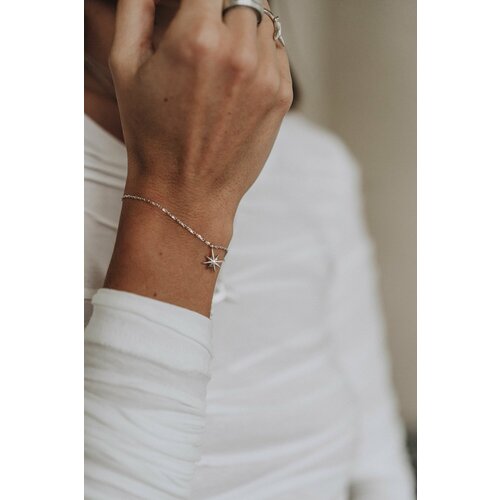 Браслет Путеводная звезда, серебро, 925 проба, длина 17.5 см.