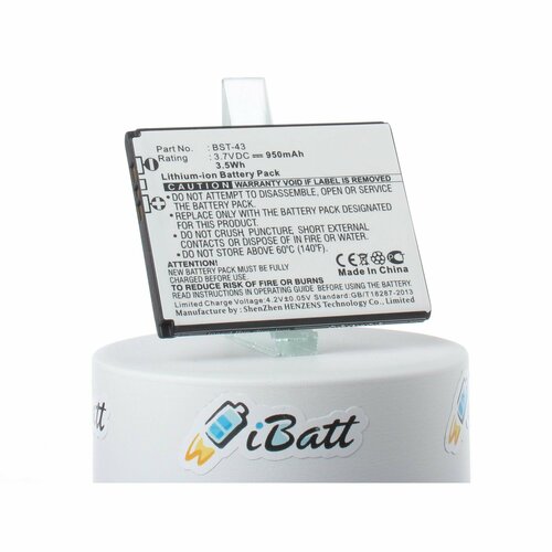 Аккумуляторная батарея iBatt 950mAh для телефонов, смартфонов Sony Ericsson аккумуляторная батарея ibatt 1550mah для телефонов смартфонов sony