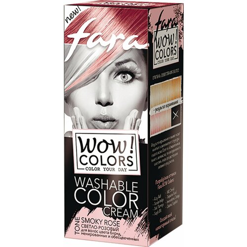 крем для волос fara wow colors оттеночный тон розовый 80мл Крем для волос Fara Wow Colors оттеночный тон светло-розовый 80мл