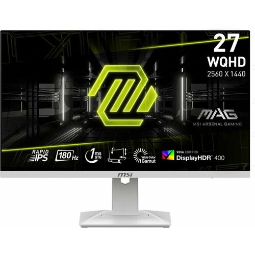 MSI Монитор MSI 27 Mag 274QRFW белый IPS LED 169 HDMI полуматовая HAS Piv 400cd 178гр178гр 2560x1440 180Hz DP WQ 605кг 9S6-3CC29H-277 3551000₽