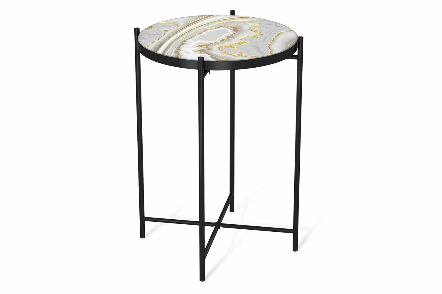 Журнальный стол Hoff SHT-CT8-3 376х52х376 см металлический каркас цвет чёрный муар золотистый пепел