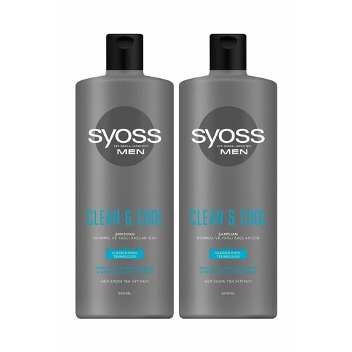 Шампунь длz мужчин Syoss Clean & Cool, 450мл 2 шт in syoss power шампунь мужской для нормальных волос укрепление волос 450 мл 3 шт