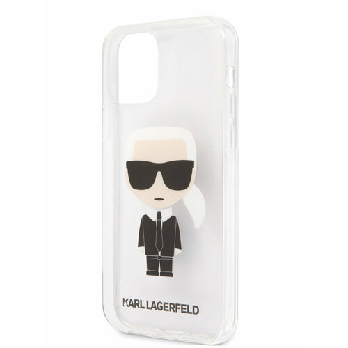 фото Чехол lagerfeld для iphone 12/12 pro (6.1) pc/tpu ikonik karl hard transparent karl lagerfeld