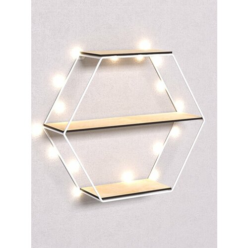 Полка настенная Стронг в стиле лофт 4 белая 50 x 15 x 444 см 3863₽