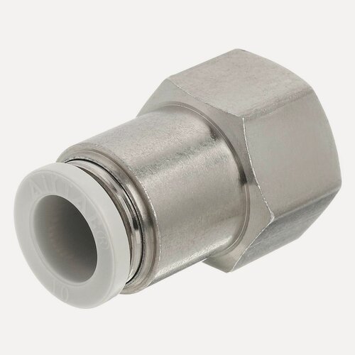 Изображение товара Штуцер цанговый прямой Airtac PCF1003, фитинг пневматический с резьбой PT3/8 под трубку с диаметром 10 мм, набор 10 шт