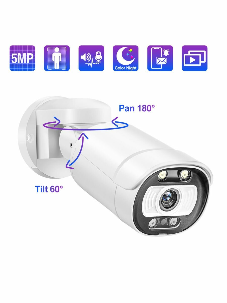 Ai смарт 5MP камера для видеонаблюдения