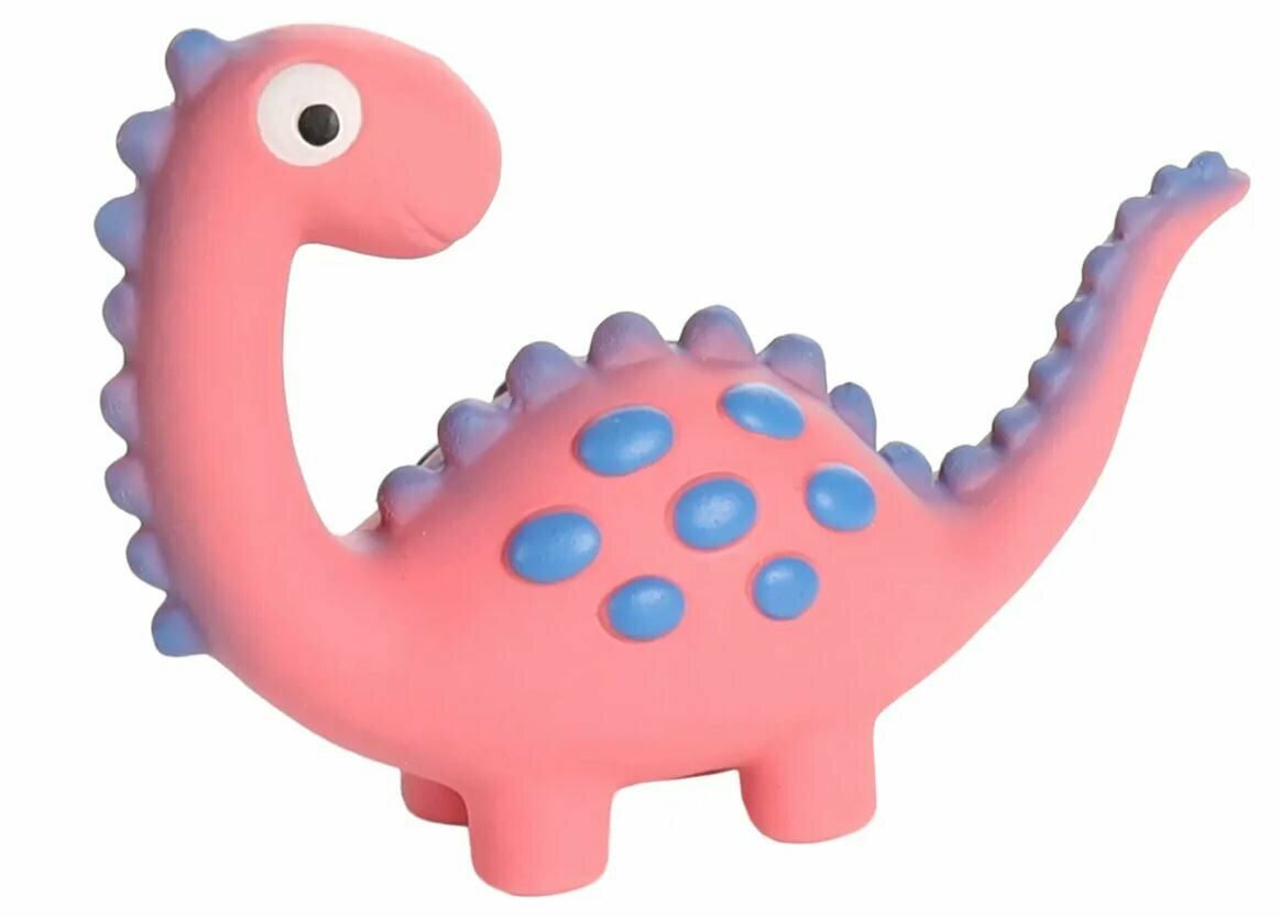 ​Игрушка для собак Flamingo ​Динозавр, латекс, розовый, S, 4,3*15*10 см