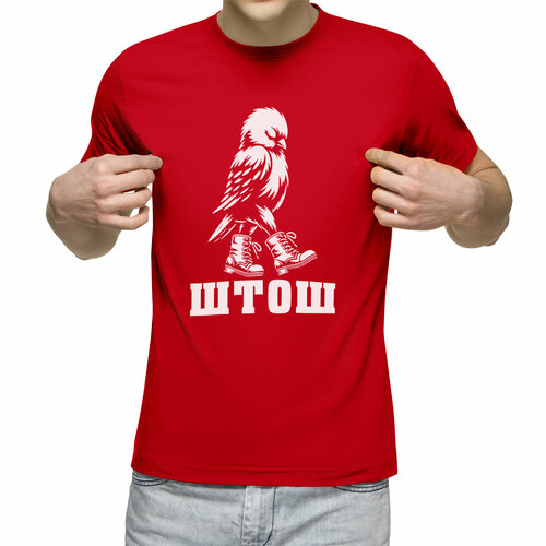 мужская футболка птичка штош s черный Футболка Us Basic, размер XL, красный