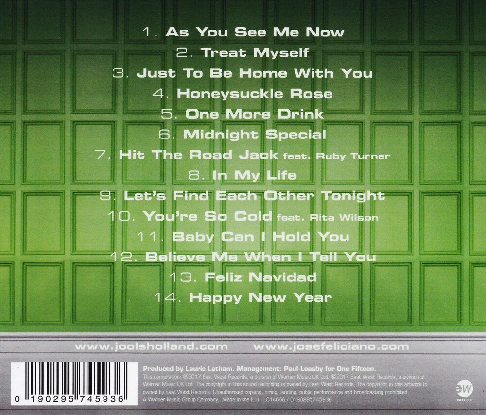 Компакт-Диски, EASTWEST, HOLLAND, JOOLS & FELICIANO, JOSE - As You See Me Now (CD) Медиа - фото №3