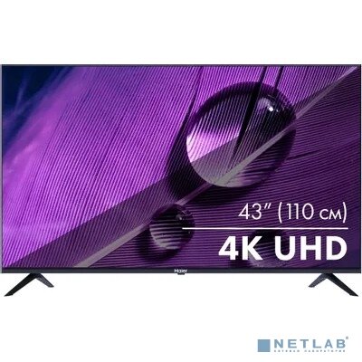 Haier LCD, LED телевизоры Haier 43" Телевизор HAIER Smart TV S1, 4K Ultra HD, черный, смарт ТВ, Android DH1VYAD00RU чёрный