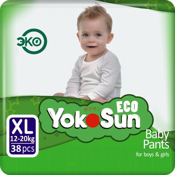 Yokosun Набор трусиков Yokosun Eco XL (12-20 кг) 38 шт 4 уп