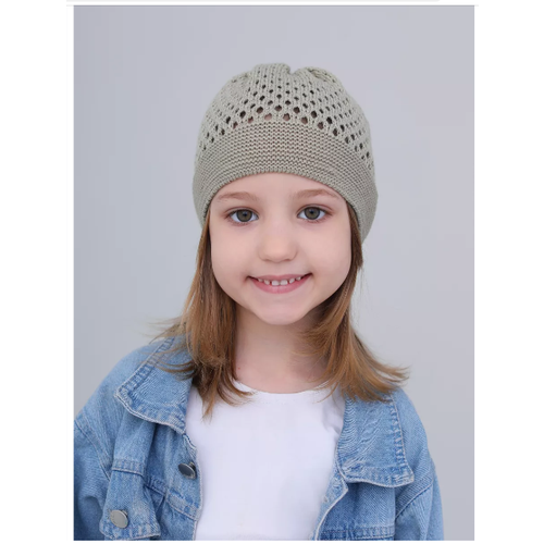 фото Шапка mi ropa детская вязаная шапка-сетка "паутинка", размер 5-8 лет