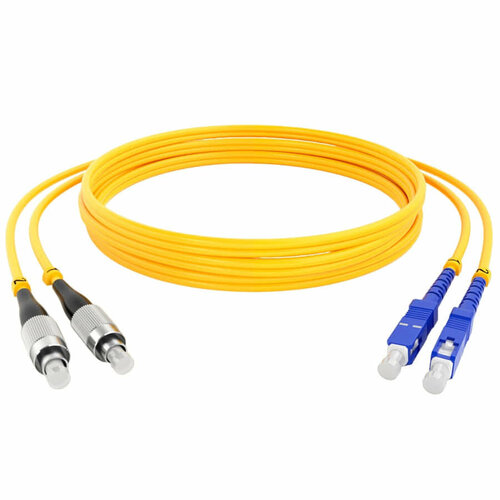 Патч-корд оптический (optic patch cord) SC/UPC-FC/UPC SM 9/125мкм одномодовый (duplex) 1 метр желтый