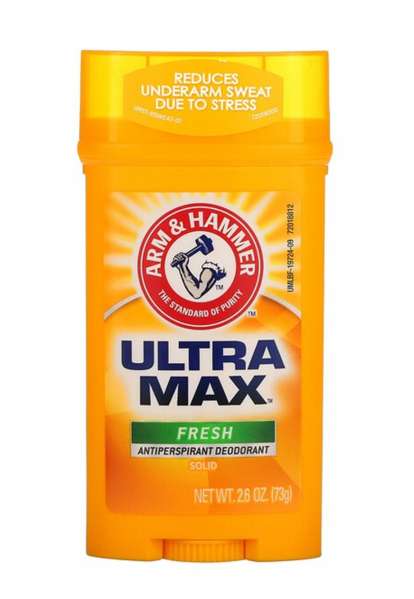 Arm & Hammer, UltraMax, твердый дезодорант-антиперспирант для мужчин, аромат Свежесть, 73 г (2,6 унции)