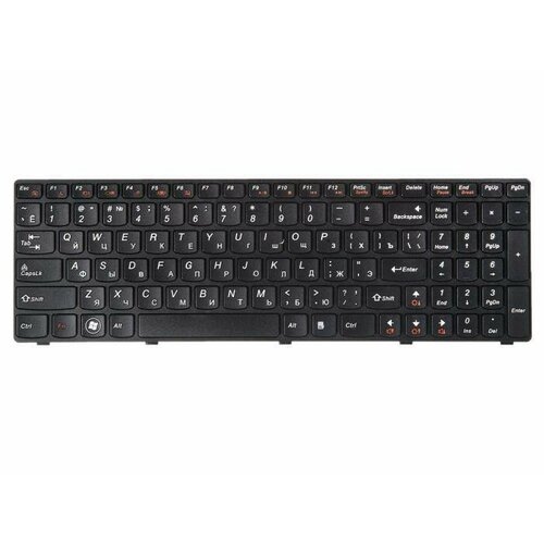 Клавиатура ZeepDeep для Lenovo Z570, B570, B590, V570, Z575 (25-012459) (25-013347) (25013375) Black, black frame, гор. Enter lenovo z570 b570 v570 v580 z575 новая черная с рамкой клавиатура ru 25 013347