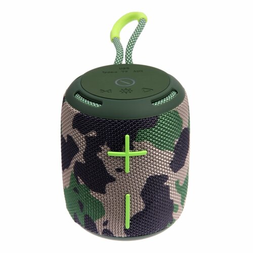 Портативная колонка Booms350 7 Вт 1200 мАч подсветка micro SD хаки 200500₽