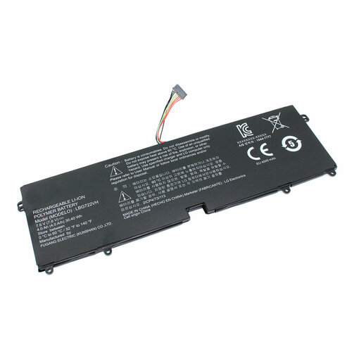 аккумулятор lbp7221e для ноутбука lg gram 15 7 7v 4495mah черный Аккумулятор для LG Gram 13 (7.6V 4000mAh) p/n: LBG722VH