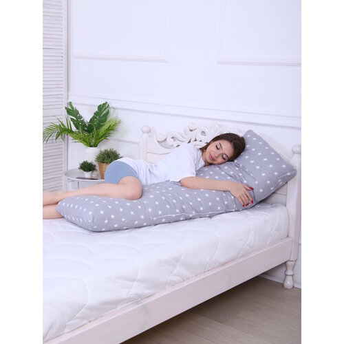 Подушка для беременных I-150 Звездочки на сером, Мастерская снов наволочка для подушки из аниме дакимакура