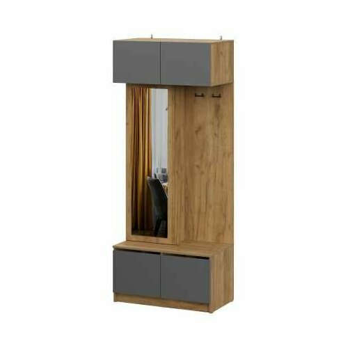 Вешалка Авиньон с зеркалом 90х221х506 см дуб крафт золотойграфит серый 12300₽