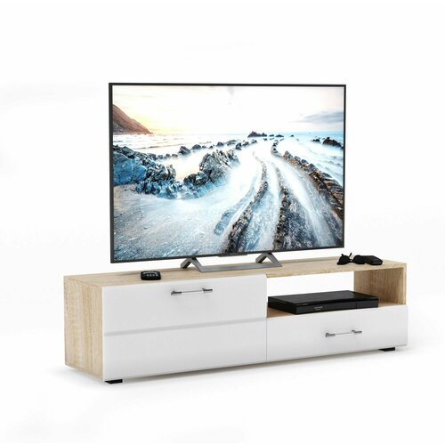 Тумба под ТВ Ларго 1,4м, Белый/Сонома