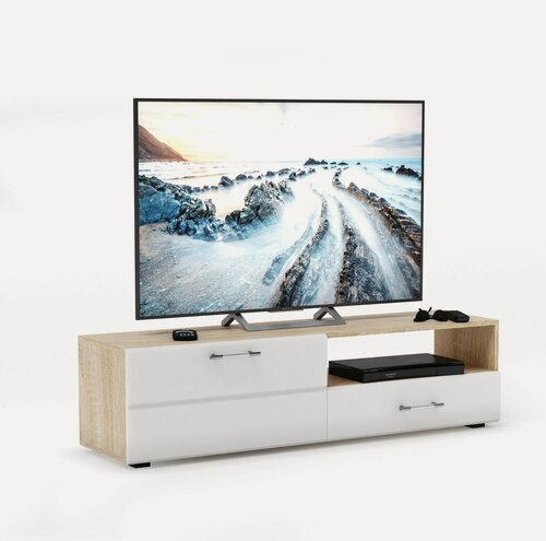 Изображение товара Тумба под ТВ Ларго 1,4м, Белый/Сонома
