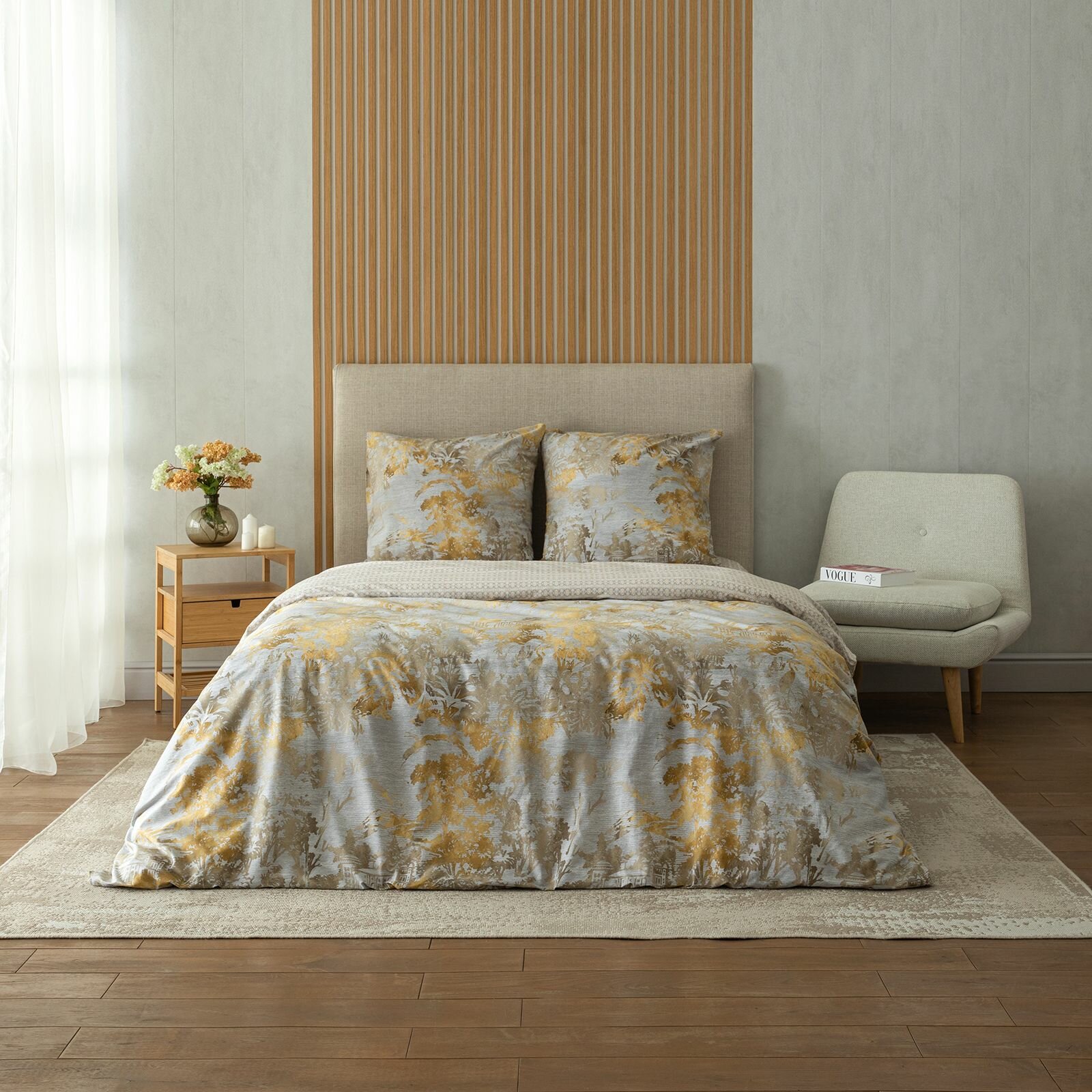 фото Постельное белье / комплект постельного белья евро перкаль Унисон 2 наволочки - 70х70 Palazzo d'oro книжка