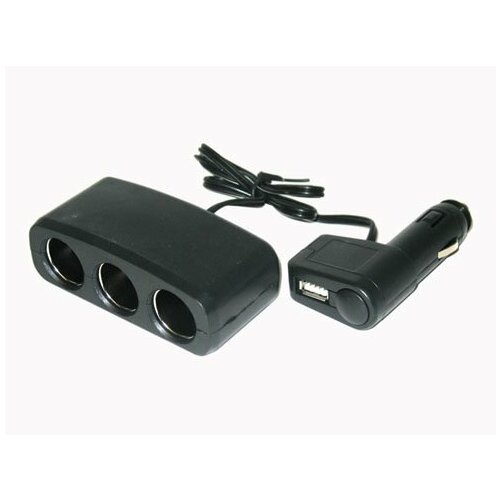 Разветвитель прикуривателя 3 гнезда WF 098 3гн1 USB 1224В МаякАвто 024вф098 658₽