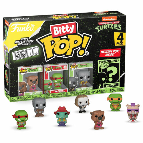 Фигурка Funko Bitty POP: TMNT S3: Splinter+Raphael+Rocksteady+Mystery (1 of 4) 4PK 71509