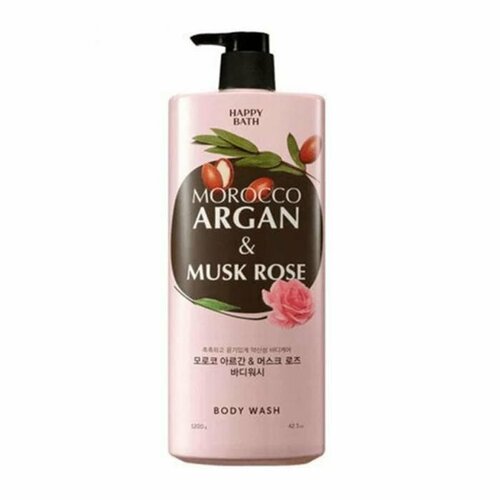 Гель для душа с марокканским аргановым маслом с ароматом розы [Happy Bath] Morocco Argan & Musk Rose Body Wash