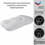 Анатомическая Подушка для взрослых 45х65 см, Гипоаллергенная мягкая подушка для сна артикул ПСС5(45х65) - изображение