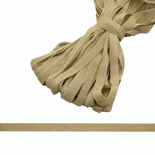 Тесьма айрис Трикотажная, металлизированная, 2 см, 50 м, золотистые, 3AR422, 50 шт
