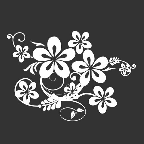 Наклейка Цветочный узор, белый, 29 х 20 см