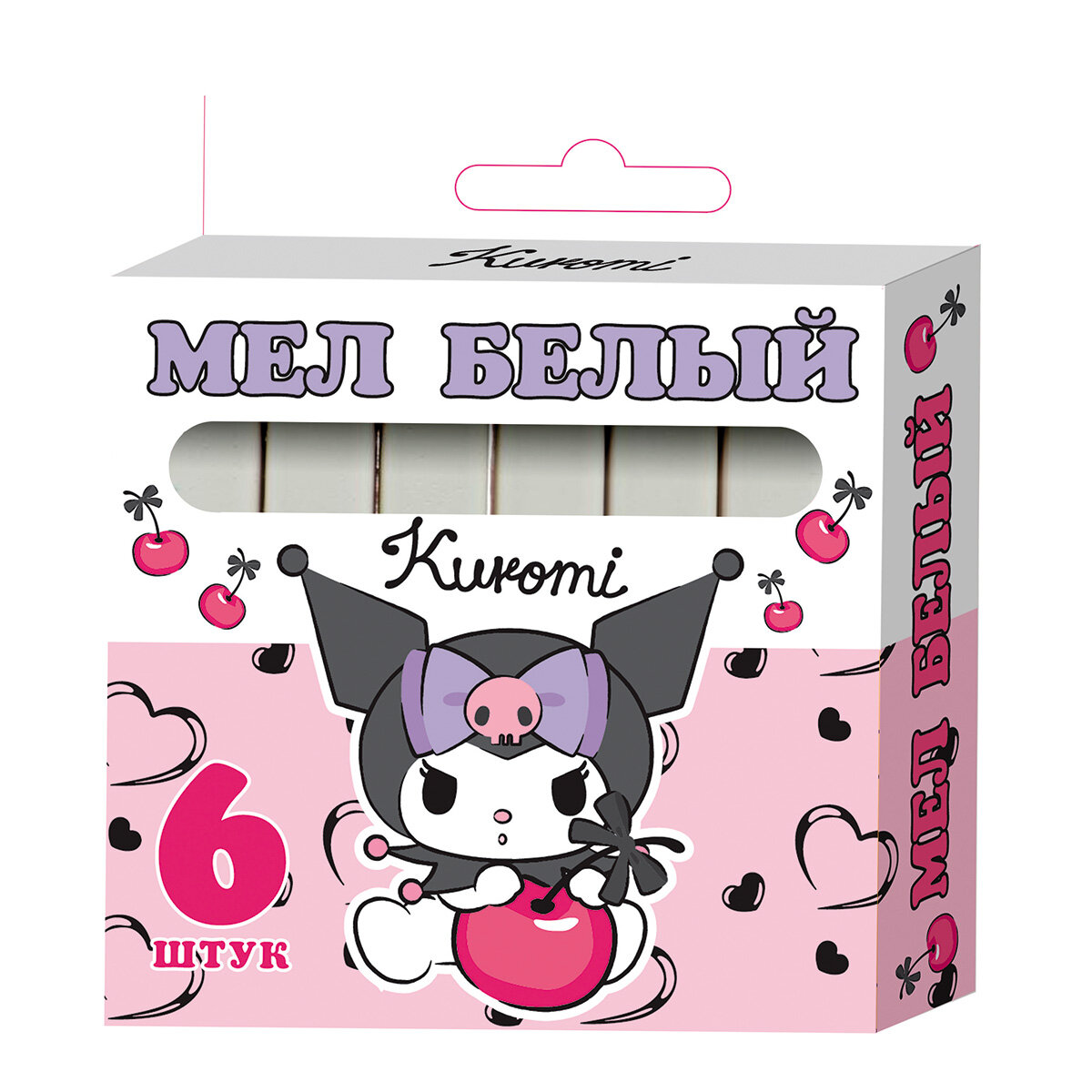 "Centrum" Мелки белые 6 цв. , 6 шт Kuromi 72001