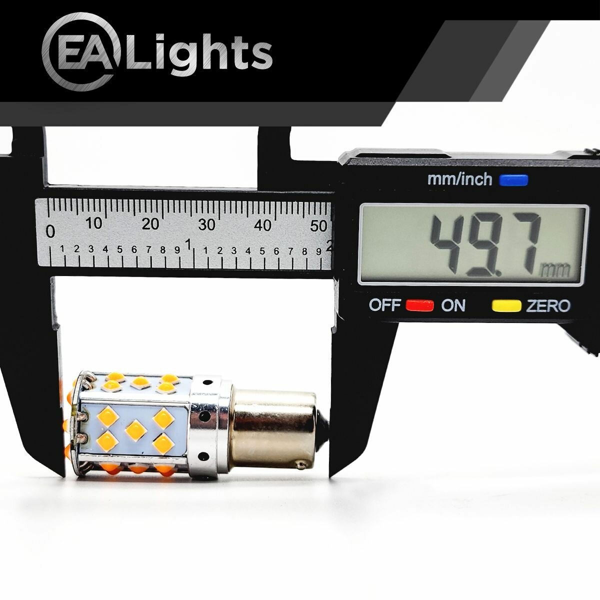 Автомобильная светодиодная LED лампа BA15s P21W (чип 3030-35) для указателей поворота, 12в желтый свет, 2 шт