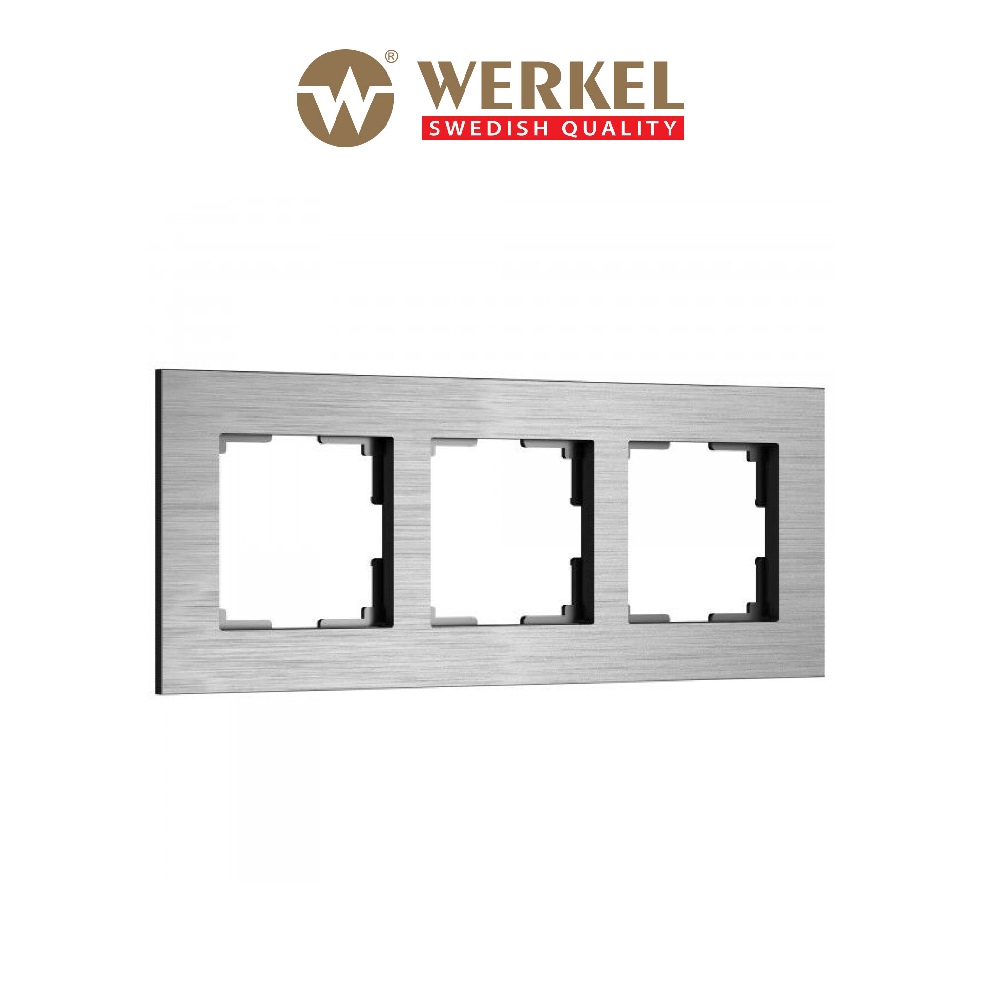 Рамка из металла на 3 поста Werkel AluMax W0033506 алюминий