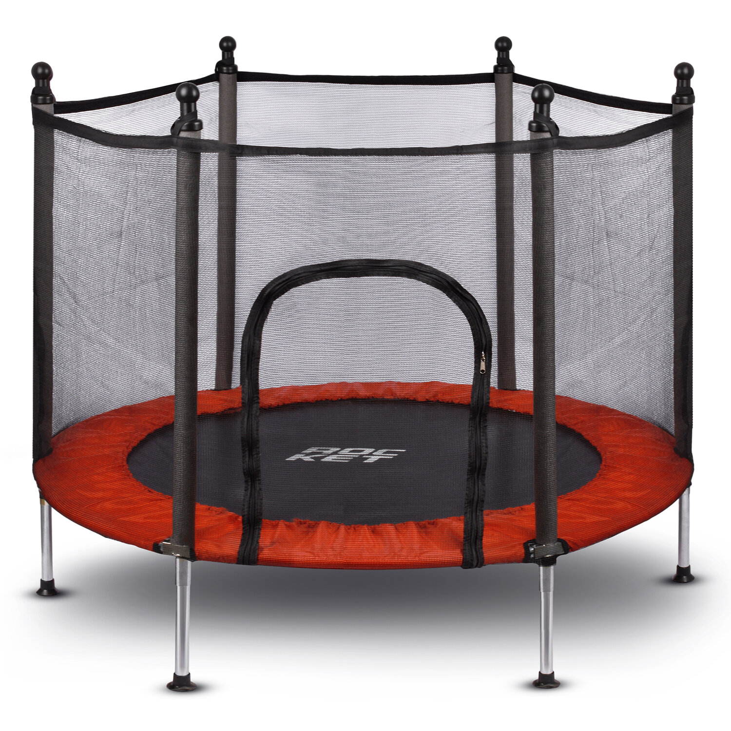 фото Батут ROCKET, d=140, внешняя сетка высотой 88 см, общая высота 122 см. красный