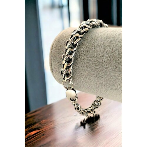 Браслет-цепочка Леона Серебряный мужской браслет Волна, серебро 925 проба, чернение, серебро, 925 проба, чернение, длина 21 см.