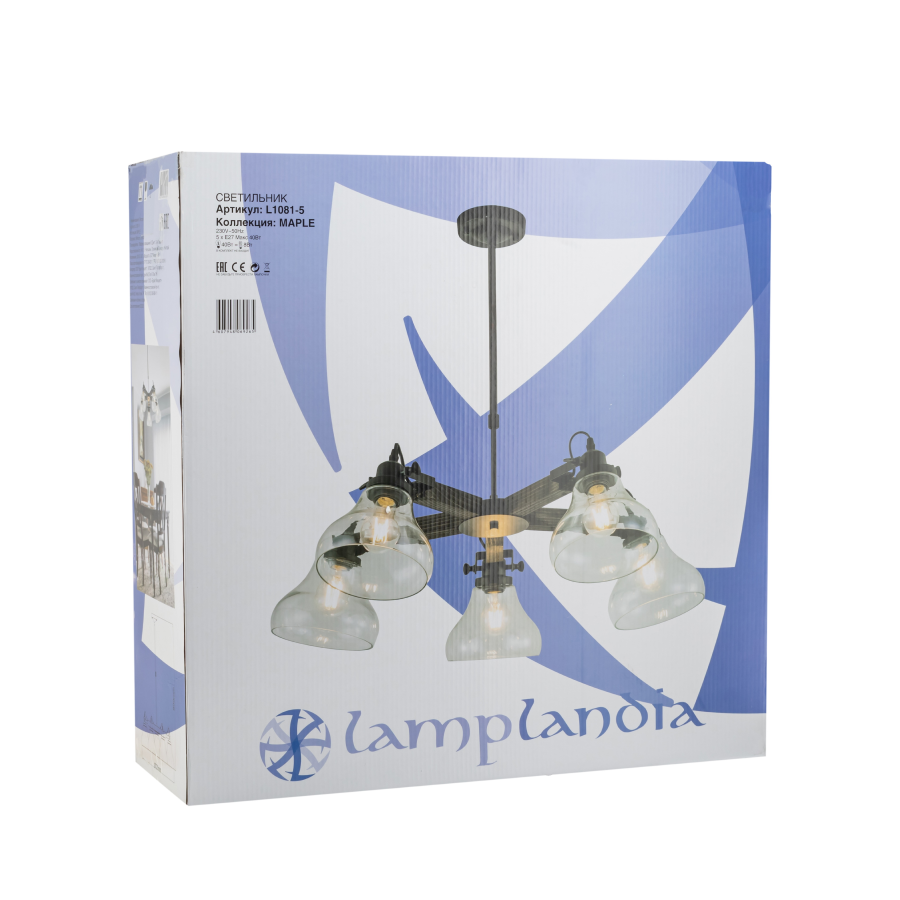 Люстра Maple 5xE27x40 Вт Lamplandia - фото №9