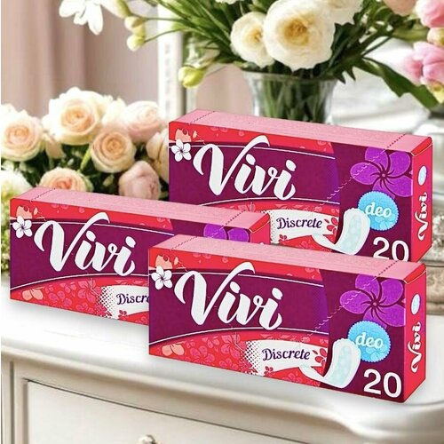 VIVI Discrete DEO прокладки ежедневные 20шт/1уп, 3 упаковки