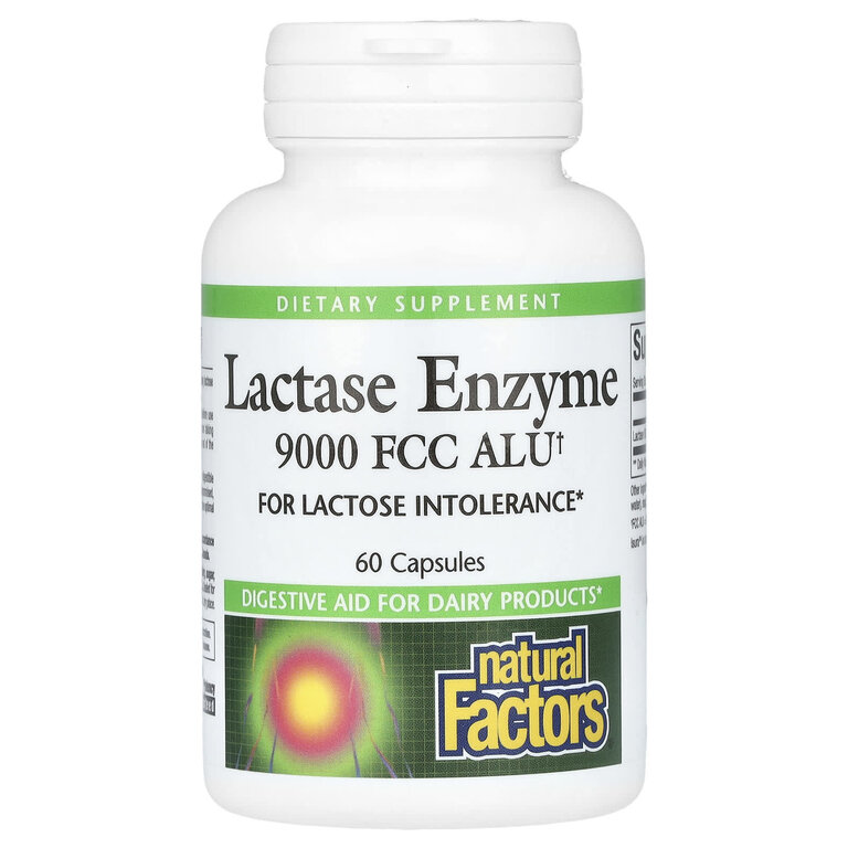 Natural Factors Lactase Enzyme Фермент Лактаза 9000 FCC ALU 60 капсул