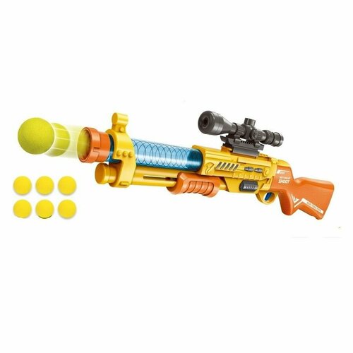 Винтовка игрушечная с мягкими пулями 61см, микс игрушечное оружие abtoys мегабластер с 14 мягкими снарядами и аксессуарами pt 00807
