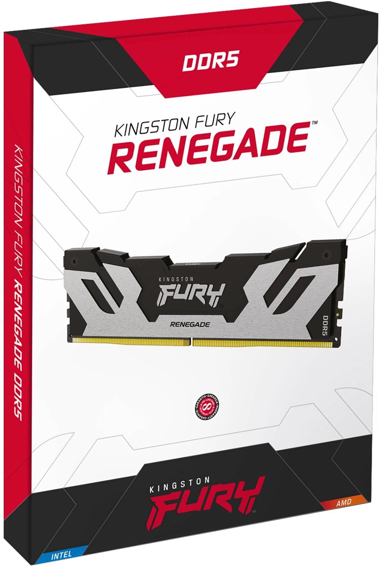 KINGSTON Память DDR5 48GB 6400MHz Kingston KF564C32RS-48 Fury Renegade Silver XMP RTL Gaming PC5-51200 CL32 DIMM 288-pin 1.4В с радиатором Ret KF564C32RS-48