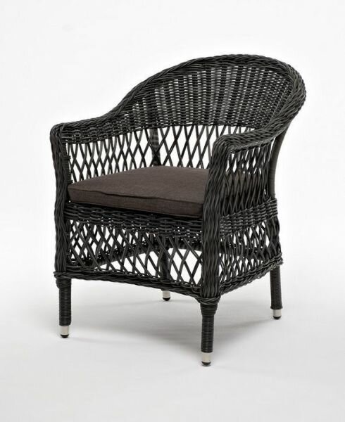 Плетеный стул 4SIS Сицилия из искусственного ротанга, 6 кг, ручное плетение, 59 х 64 х 82 см YH-C1620W graphite графит