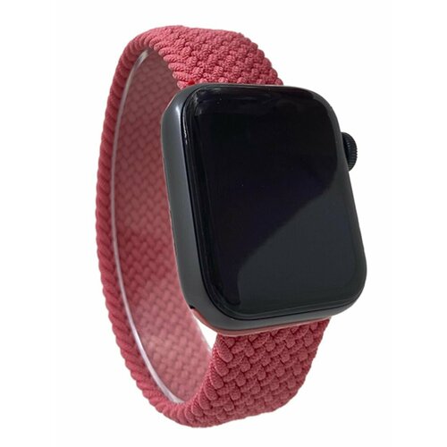Нейлоновый ремешок для Apple Watch 1-9 / SE (38/40/41 мм), без застежки, красно-розовый, размер L