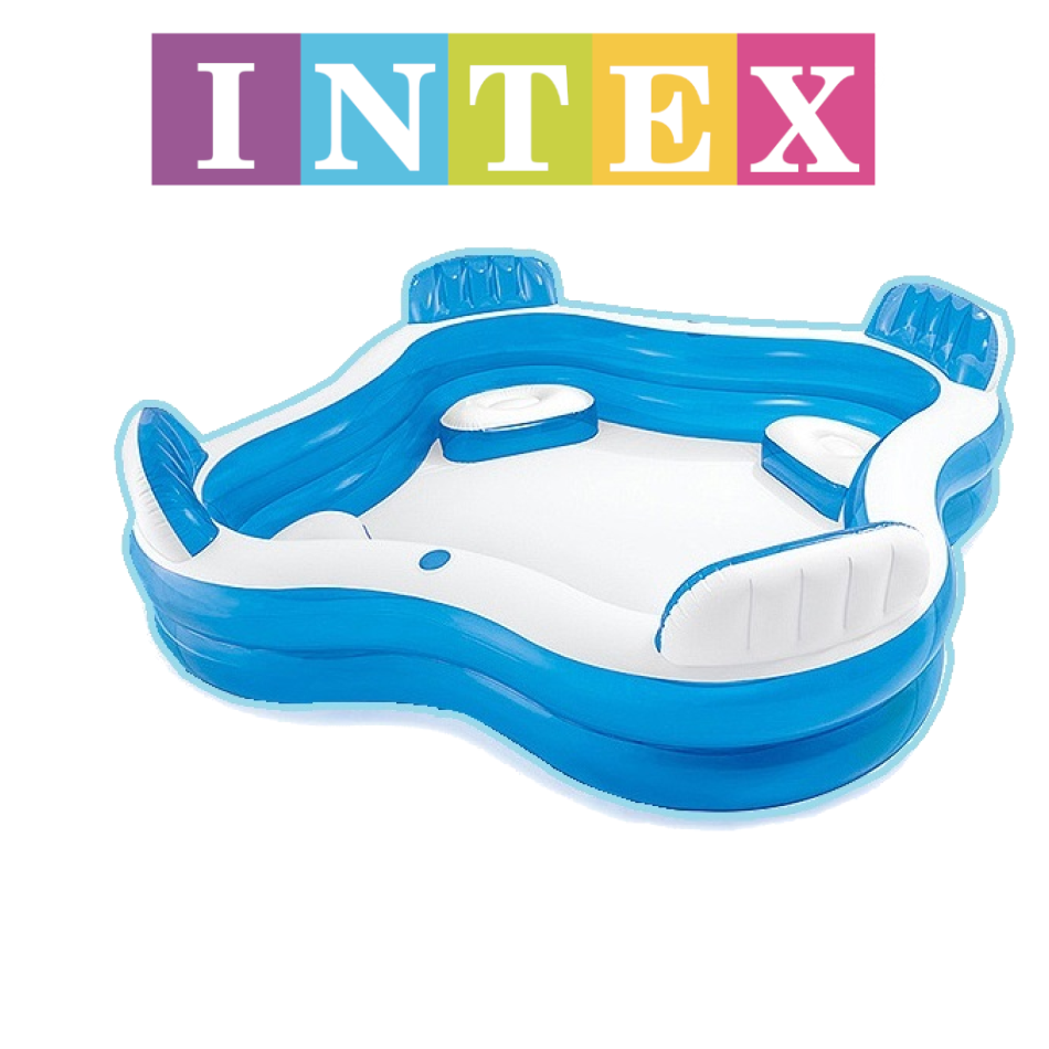 Бассейн Intex для всей семьи FAMILY LOUNGE детский 229х229х66 Синий 46 см / интекс