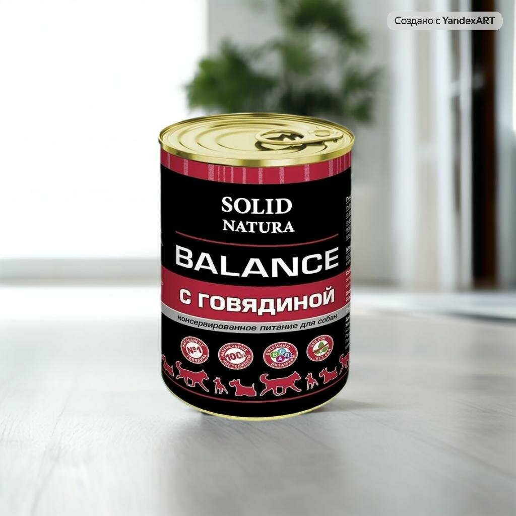 Влажный корм для собак Solid Natura Balance, говядина 1 уп. х 1 шт. х 340 г