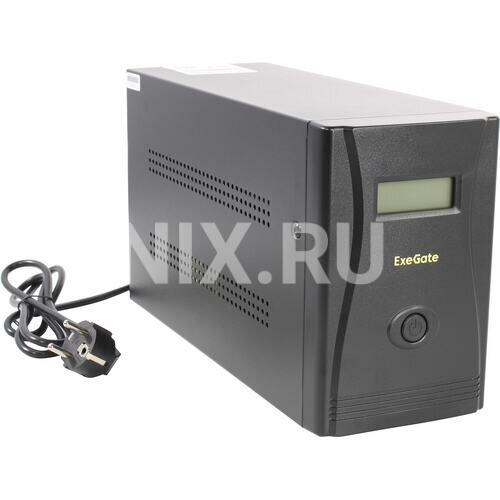 Источник бесперебойного питания Exegate 1000VA/650W, LCD, AVR, 4 евророзетки, RJ45/11, black - фото №7