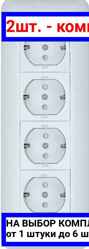 2шт. - Розетка ОУ С ЗК 4 Я монтажная плата белая / Systeme Electric; арт. RA16-411M-BI; оригинал / - комплект 2шт