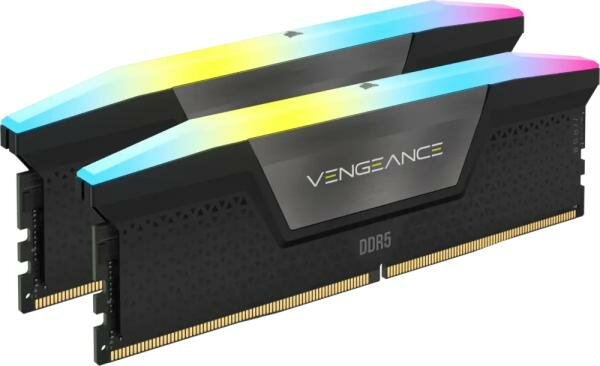 Оперативная память для компьютера 32Gb (2x16Gb) PC5-51200 6400MHz DDR5 DIMM CL36 Corsair Vengeance RGB CMH32GX5M2B6400C36