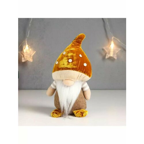 Кукла интерьерная Гном- лесной грибочек 15х9х7 см 715₽